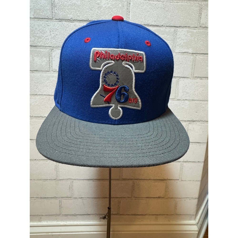 Mitchell & Ness Philadelphia‎ 76ers Snapback Hat Blue Grey NBA Liberty Bell Cap